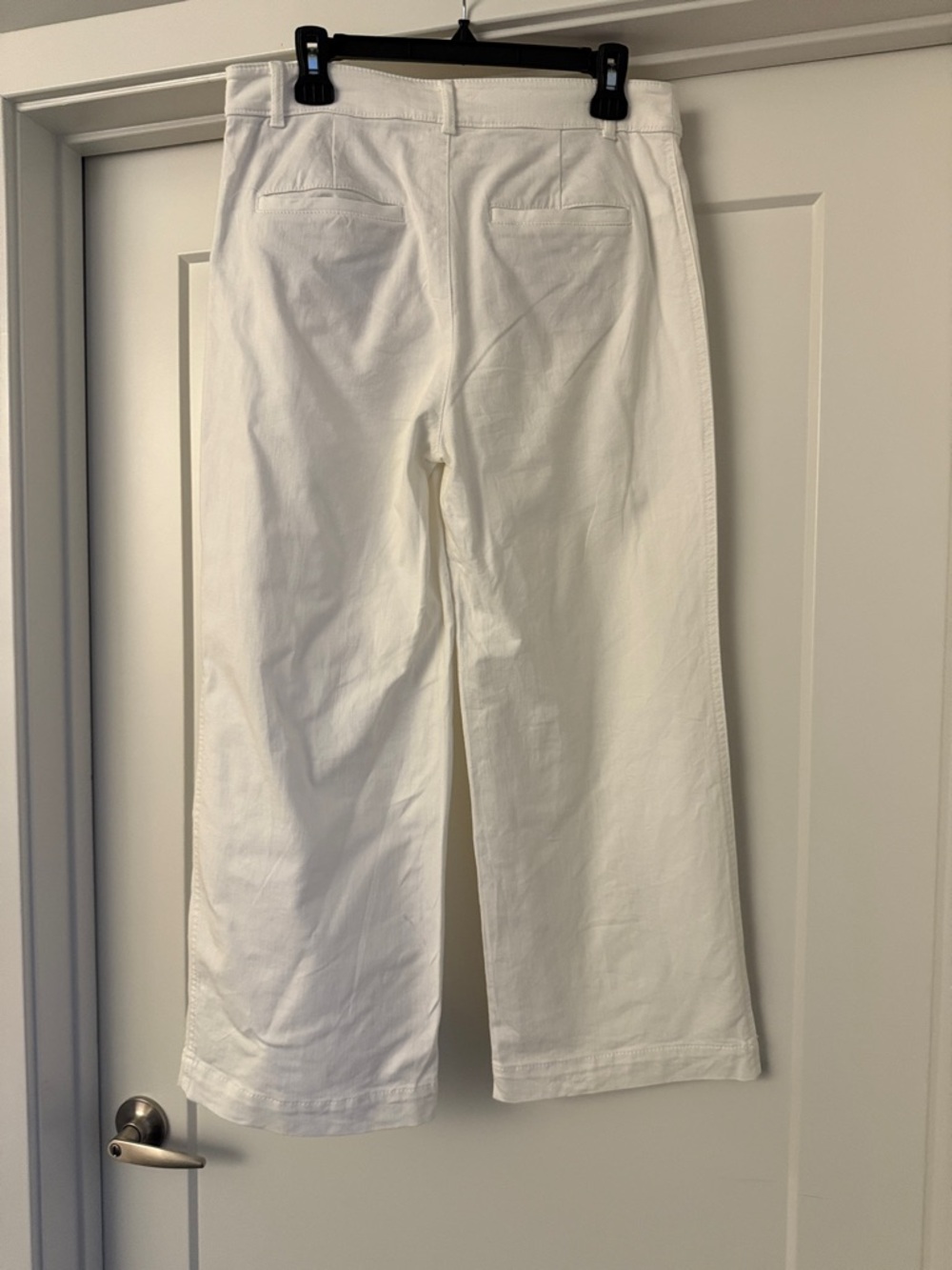 LOFT White Wide-Leg Cropped Pants - Picture 2 of 4